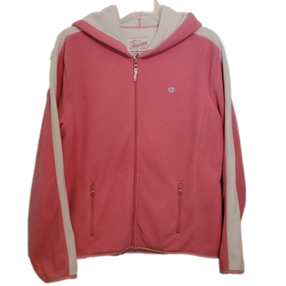 Aeropostale Women's Pink/White Zip Front Hoodie Size XL